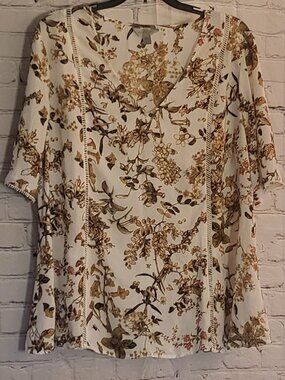 Belle + Sky, Size XXL, Brown Multi Floral